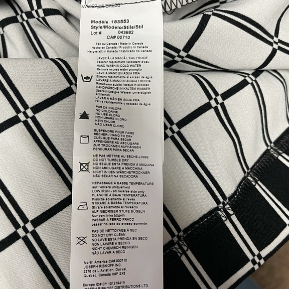 JOSEPH Ribkoff Cold Shoulder Geometric Check Black White Sheath Mini Dress, 8 - Picture 6 of 9